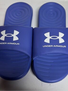 Under Armour Lavender Slide Sandals with White Logo